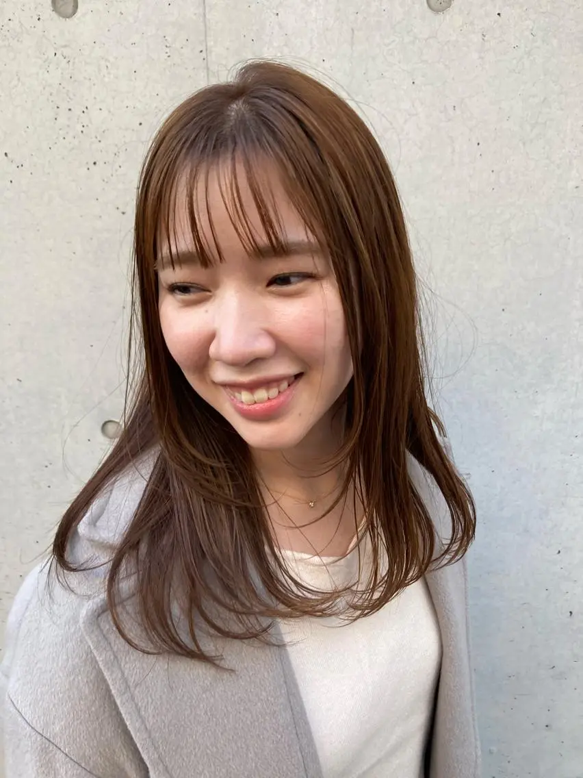 ロング ヘアカラー トリートメント 金田 夏野のヘアスタイル