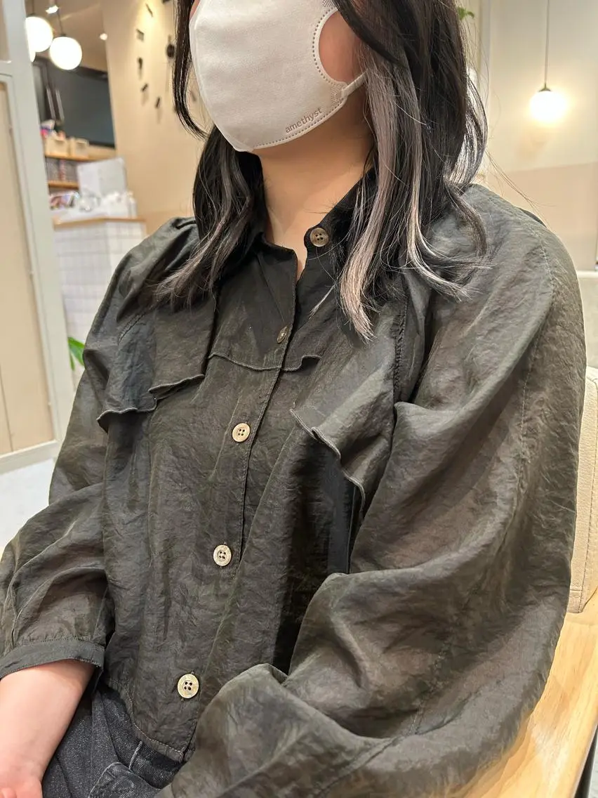 セミロング カット ヘアカラー トリートメント 茨木市駅徒歩5分 小林龍之介のヘアスタイル