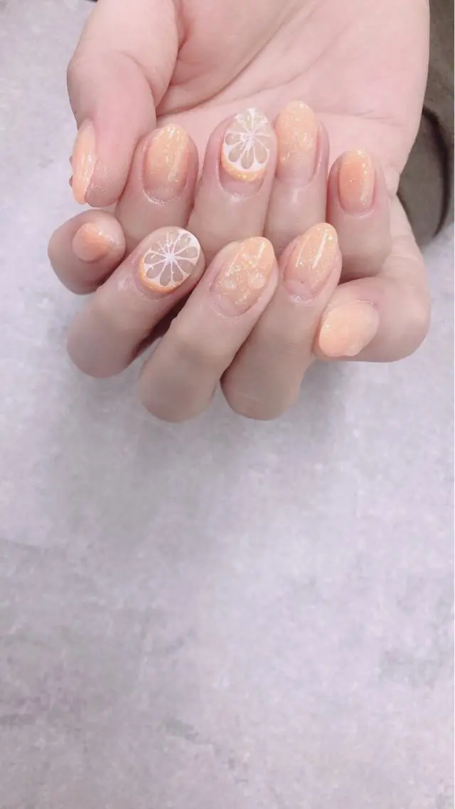 ネイル グラデーション オレンジ ハンドネイル ハンドケア FASTNAIL PLUS 新宿店のネイルデザイン