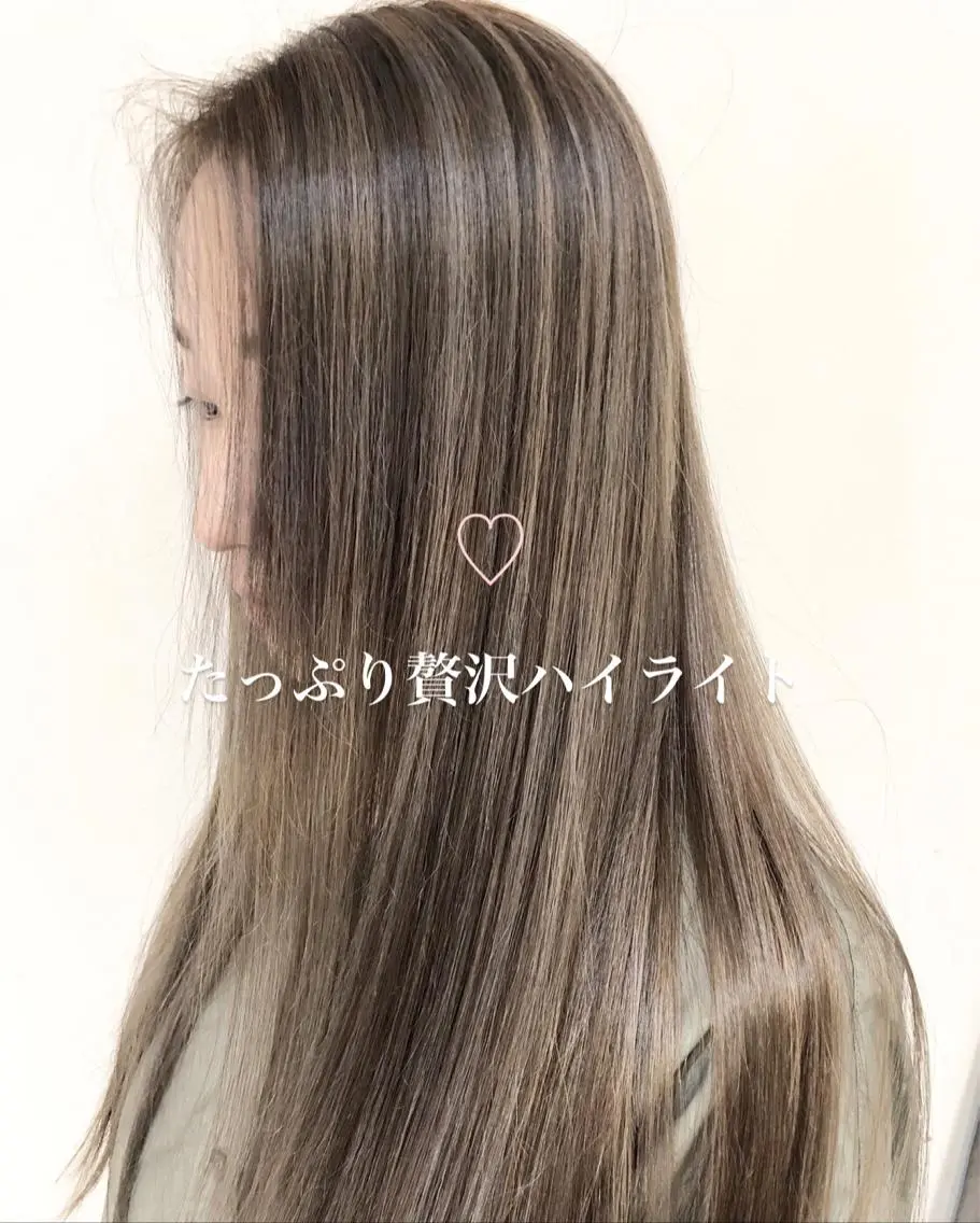 セミロング カラー ハイライトカラー 外国人風カラー ハイライト ブリーチ/髪質改善 NYNY大久保のヘアスタイル