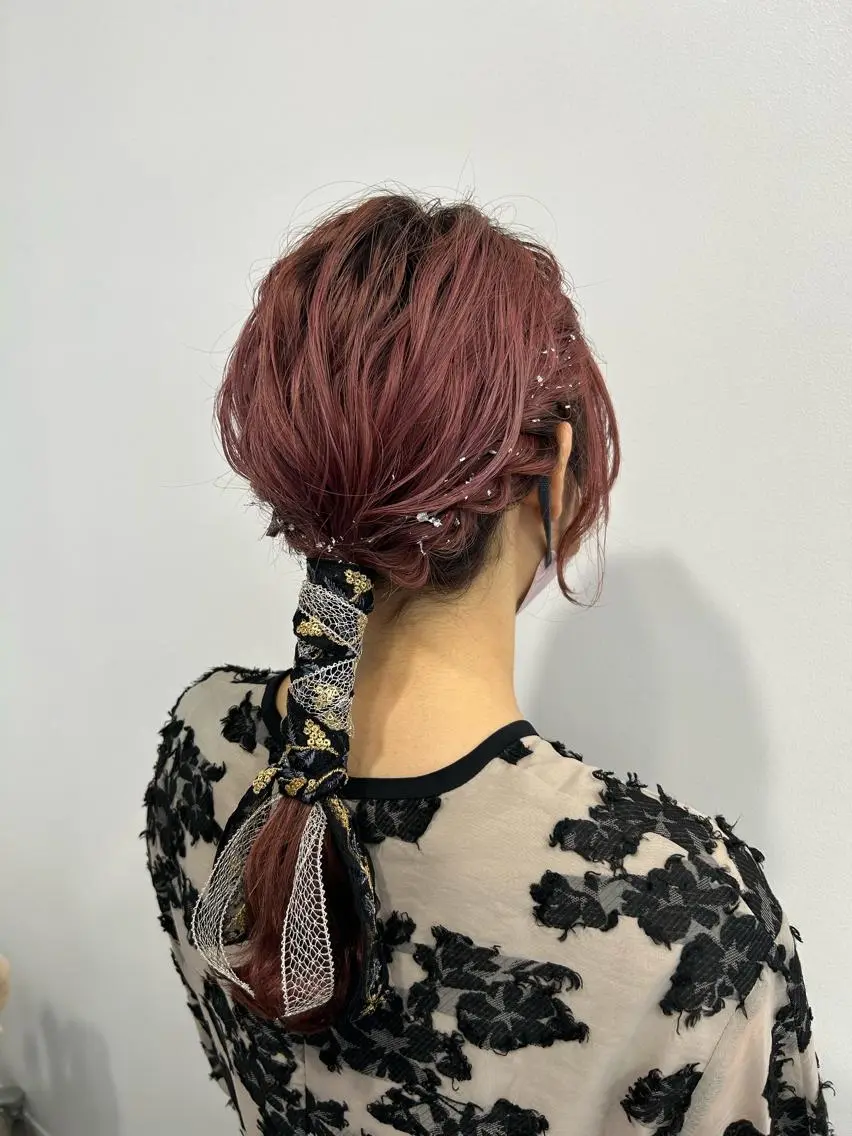 ミディアム ヘアセット MiRI💜地毛級 エクステ✖似合わせ技のヘアスタイル