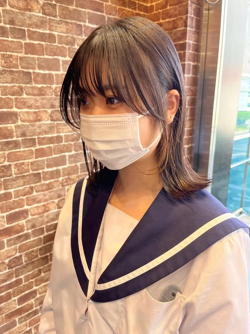 ミディアム カラー パーマ ヘアアレンジ メンズ キッズ ネイル マツエク・マツパ アイブロウ ミディアムパーマ メンズハイライト メンズパーマ ブラウンカラー ケアカラー 久木原 ゆりのヘアスタイル