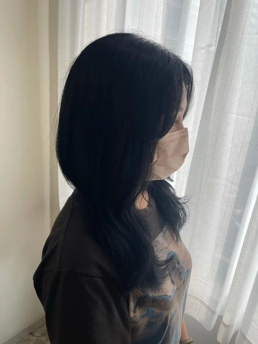 ロング カラー 黒髪 ブルーカラー ブルーブラック エギョモリ ヨシンモリ 🫧chinatsu 🫧のヘアスタイル