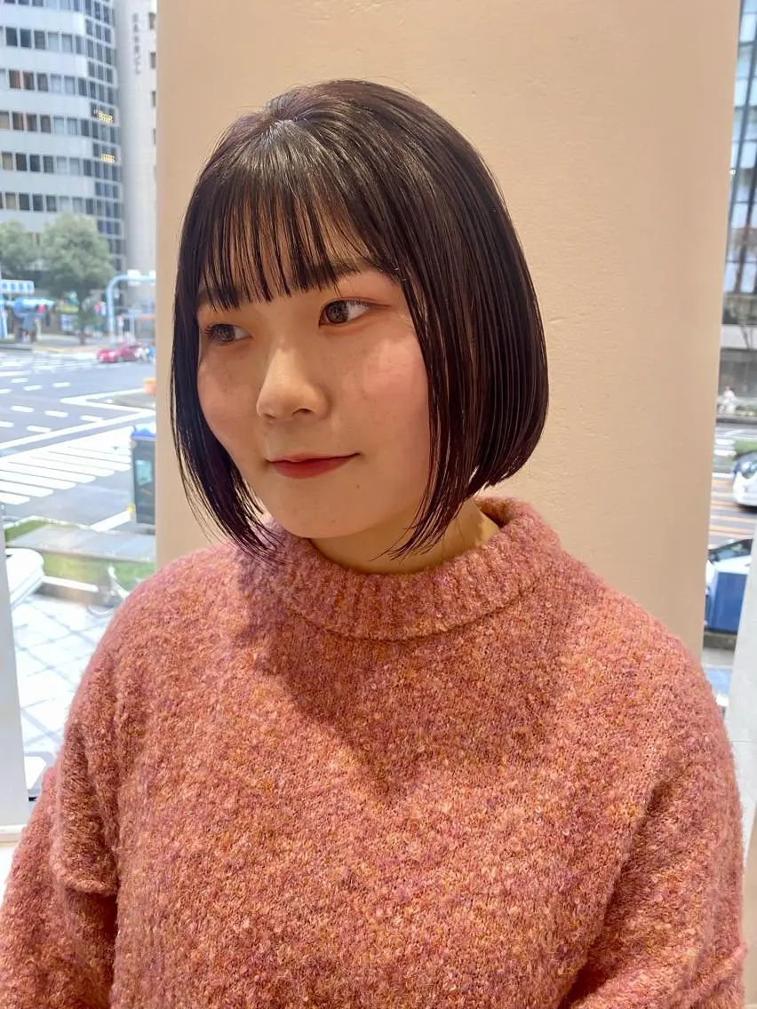 ショート カラー ディープラベンダー ラベンダーカラー ボブ 増井 彩乃のヘアスタイル