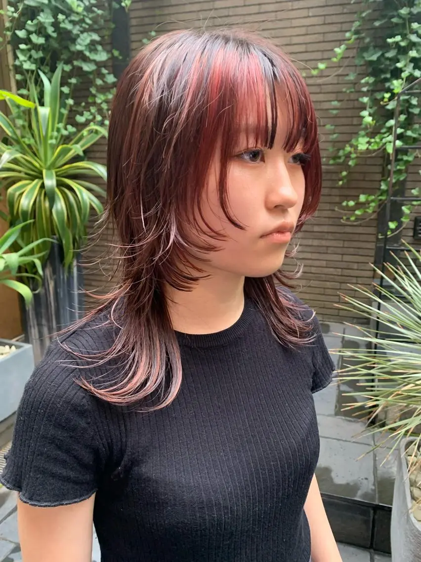 セミロング カラー ウルフカット 【ロングウルフカット 姫カット】伊藤裕哉のヘアスタイル
