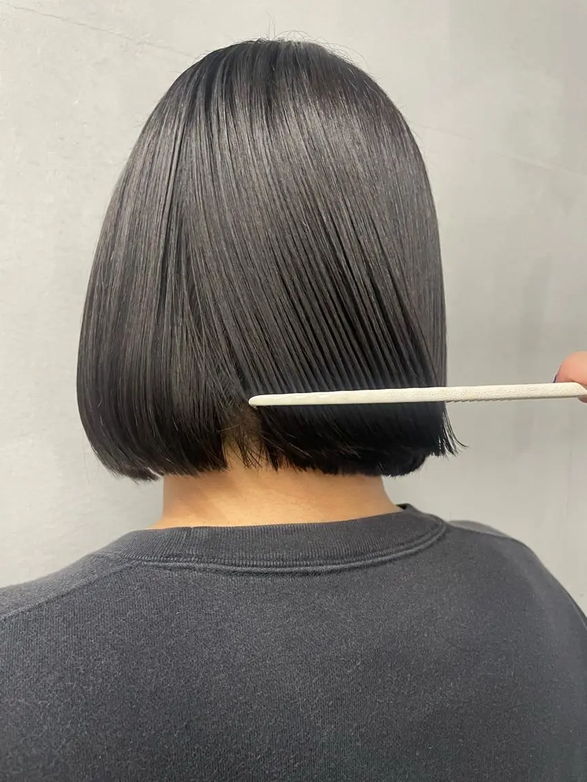 ミディアム ボブ カット 縮毛矯正 トリートメント #tag 田島 純奈のヘアスタイル