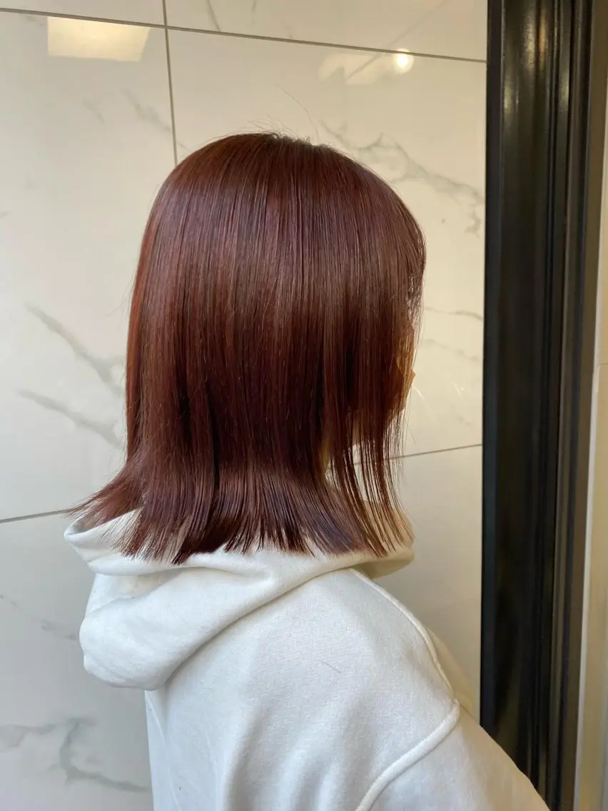 セミロング カラー ブラウンカラー ピンクカラー ピンクブラウン ボブ 増子 祐太朗のヘアスタイル