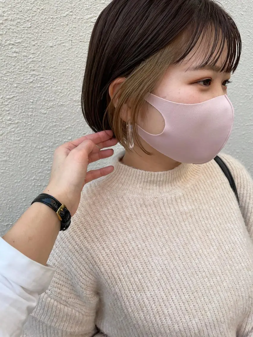 ミディアム カット ヘアカラー トリートメント ayane⭐️ボブ・ ショート・パーマのヘアスタイル