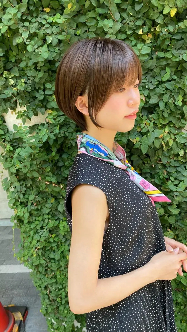ショート カラー パーマ 丸みショート ブリーチ ケアブリーチ ダブルカラー ハイライトカラー 中北篤志 ショートボブのヘアスタイル
