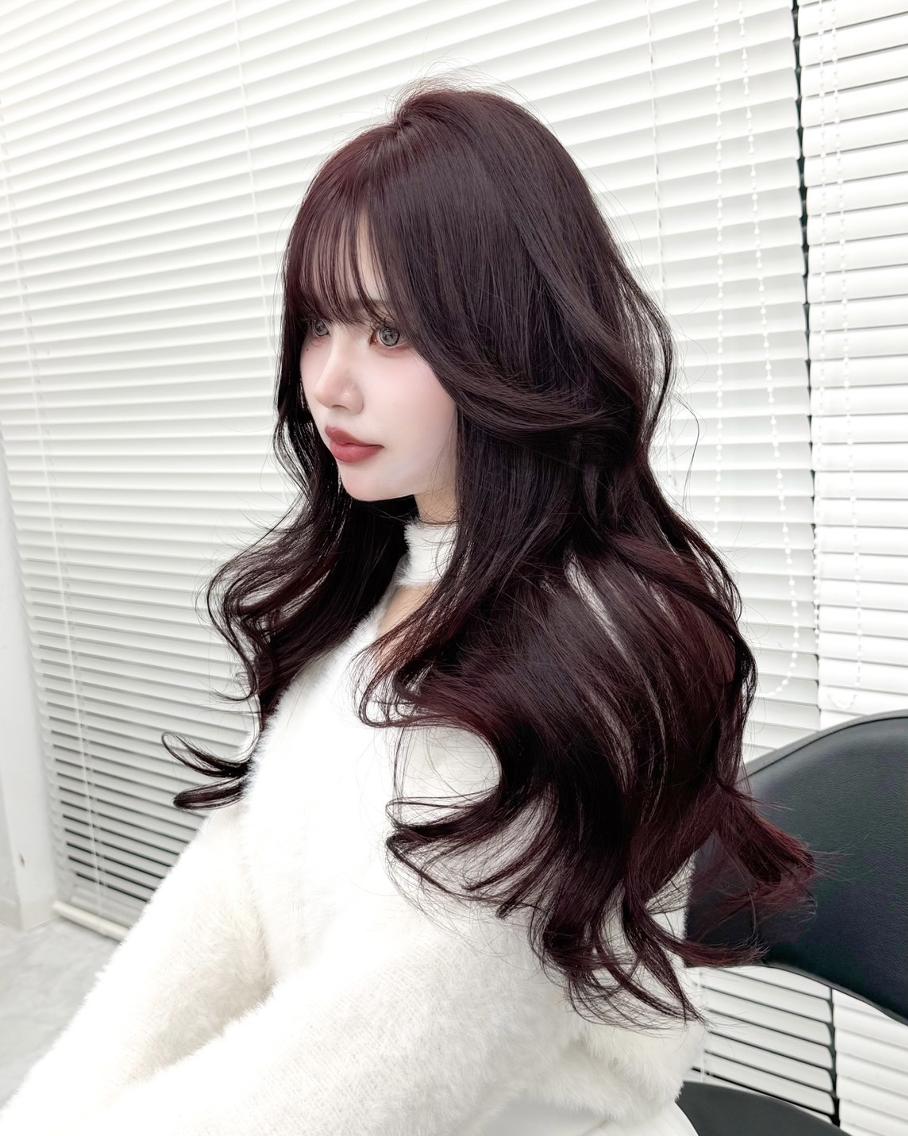 カラー カット ヘアカラー トリートメント ヘッドスパ ヘアセット 中×韓mix🥀秋色 ワンホンヘア🤍のヘアスタイル