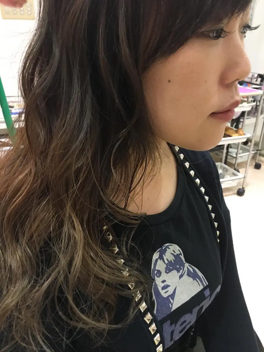 ロング カラー ヘアアレンジ マツエク・マツパ メッシュ きむえり/髪質改善 /うねり広がり改善のヘアスタイル