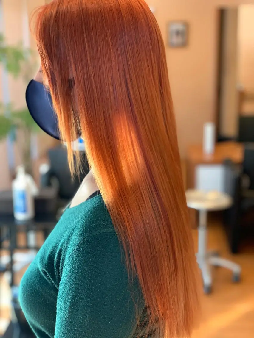 ロング カラー オレンジ Rang柏 髪質改善No1のヘアスタイル
