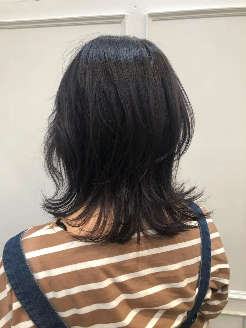 ミディアム ヘアカラー 丹 優菜のヘアスタイル