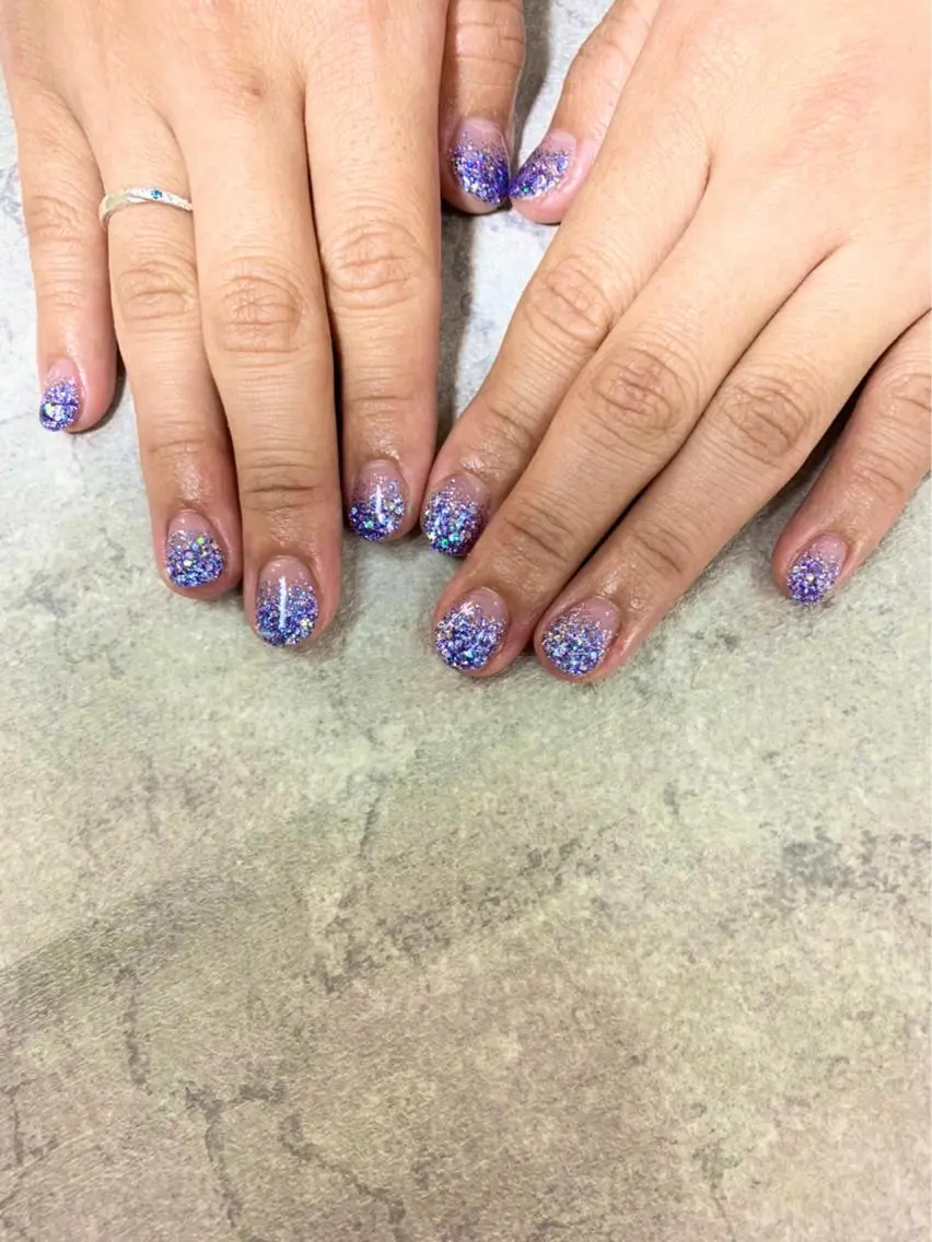 ネイル グラデーション ラメ(グリッター) ラメグラデーション ハンドネイル FASTNAIL PLUS 新宿店のネイルデザイン