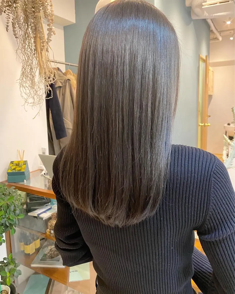 セミロング カラー パーマ 髪質改善 縮毛矯正 トリートメント OVER→三軒茶屋 /縮毛矯正・髪質改善のヘアスタイル