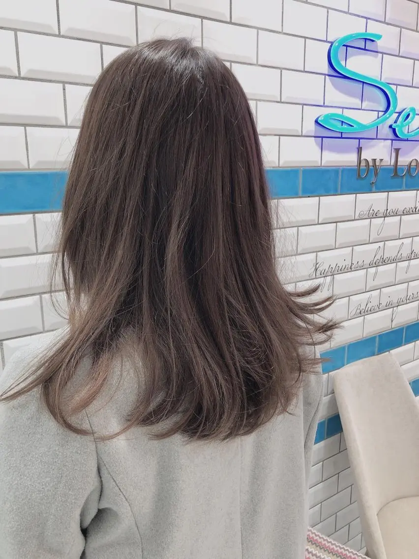 ロング カラー グレージュ 新宿/韓国風レイヤー 髪質改善/渋谷直樹のヘアスタイル