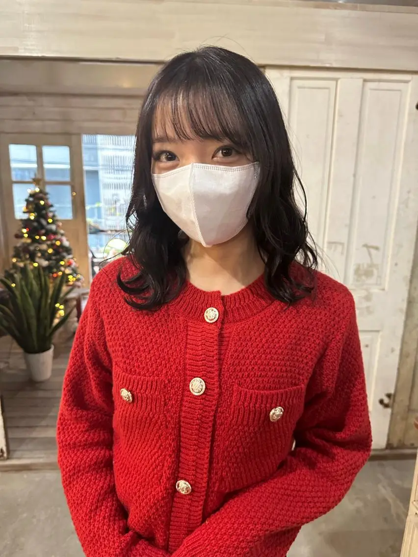 セミロング カラー パーマ ヘアアレンジ メンズ キッズ クリスマス 心斎橋美容室 Junのヘアスタイル