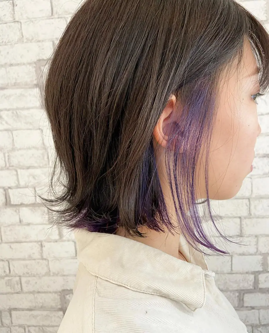 カラー ブリーチ インナーカラー ヘアカラー 透明感カラー 松田晃代のヘアスタイル