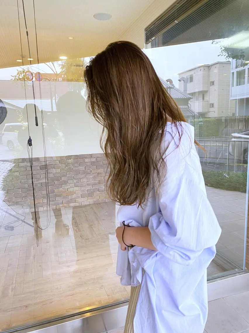 ロング カラー カット ヘアカラー 進 詩織のヘアスタイル