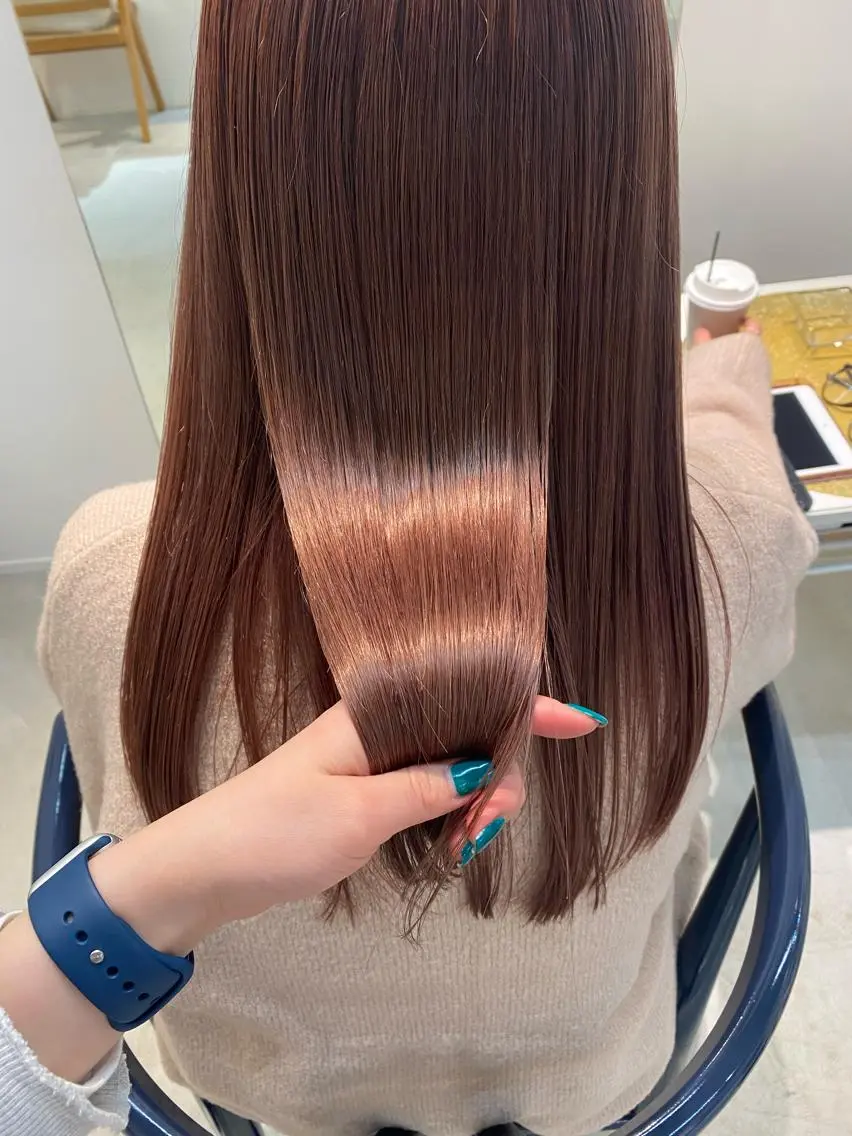 ロング カラー ブリーチ ブラウンカラー ピンクカラー ピンクブラウン fit stand /HIIRAGIのヘアスタイル