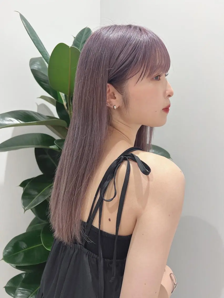 セミロング カラー グレージュ ラベンダーカラー ラベンダーグレージュ ラベンダーグレー マツエクモデル無料 marry 池袋秦のマツエク・マツパデザイン