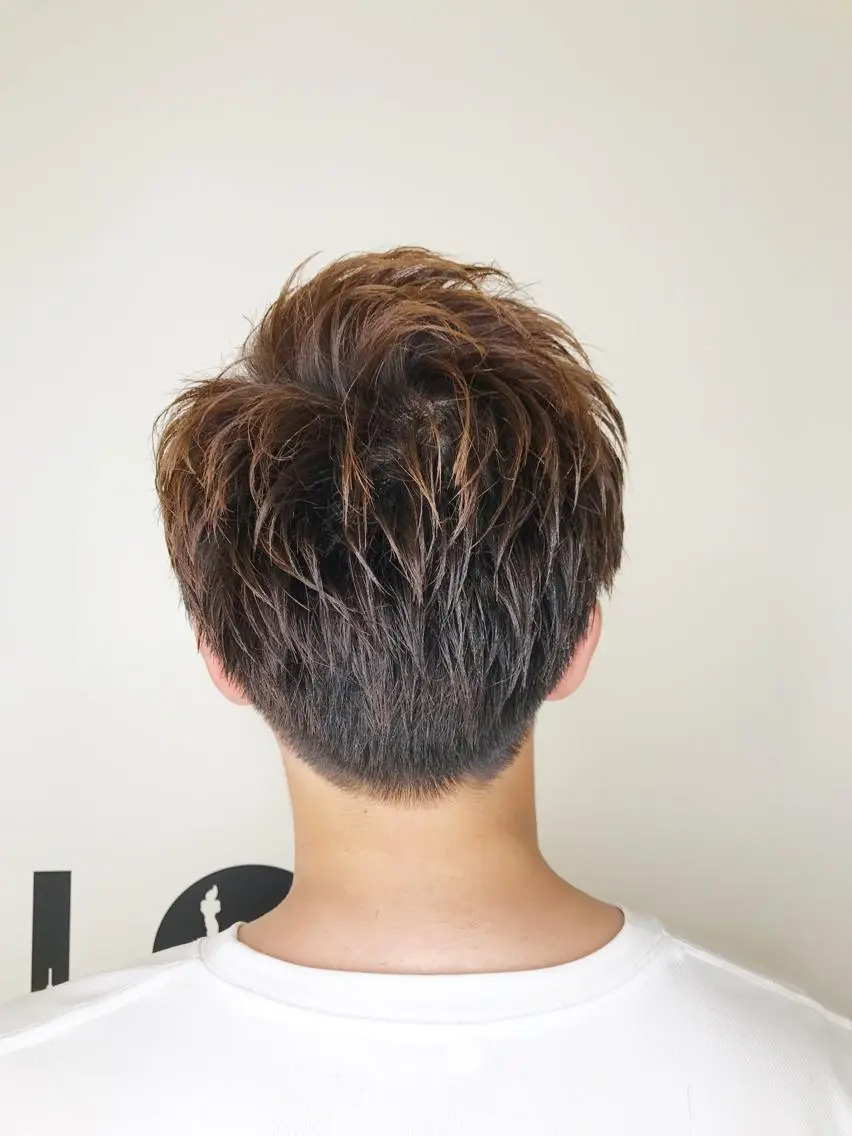 ショート カラー パーマ ヘアアレンジ メンズ 赤み消しカラー /透明感カラー 上長のヘアスタイル