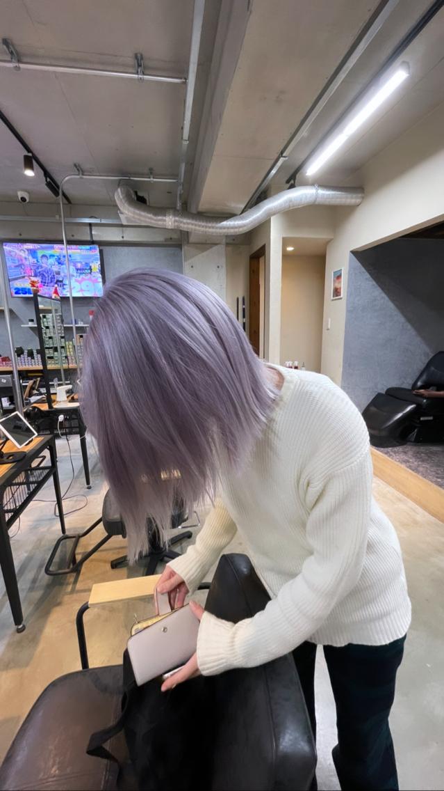 カラー ラベンダーカラー デザインカラー／ 梶本 乃梨叶のヘアスタイル
