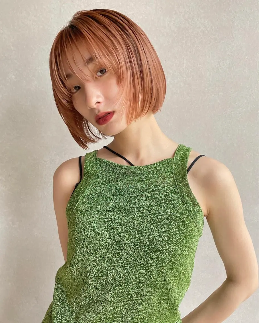 ショート カラー ダブルカラー 髪質改善 縮毛矯正 トリートメント ヘアカラー 脇野 茉優のヘアスタイル