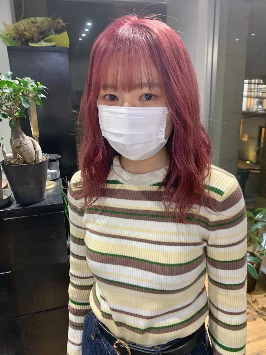 ミディアム カラー アッシュ グレージュ ラベンダーカラー ラベンダーピンク ピンクカラー ミルクティーベージュ ブリーチ 店長 清水のヘアスタイル