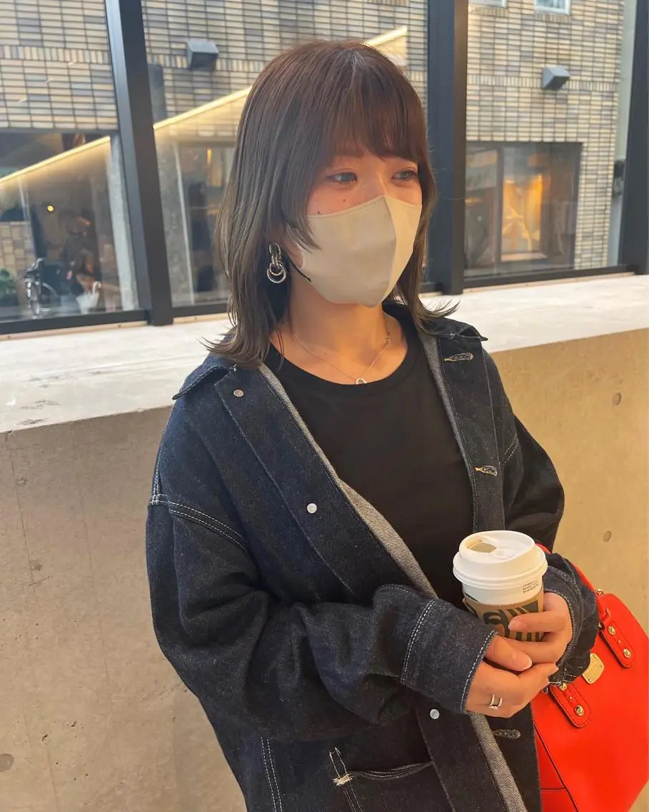 ミディアム カラー 切りっぱなしボブ ボブ 顔周りカット カット ヘアカラー 誰より丁寧なカット/ 小林輝/レイヤーのヘアスタイル