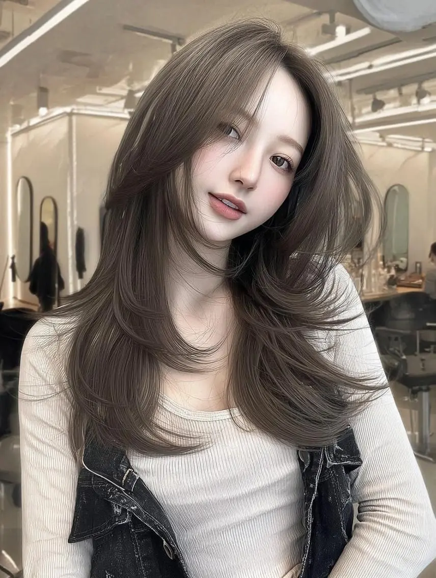 ロング カラー ブリーチ ダブルカラー 髪質改善 縮毛矯正 トリートメント ヘアカラー トリートメント レイヤーカット✨ 福井雄登のヘアスタイル