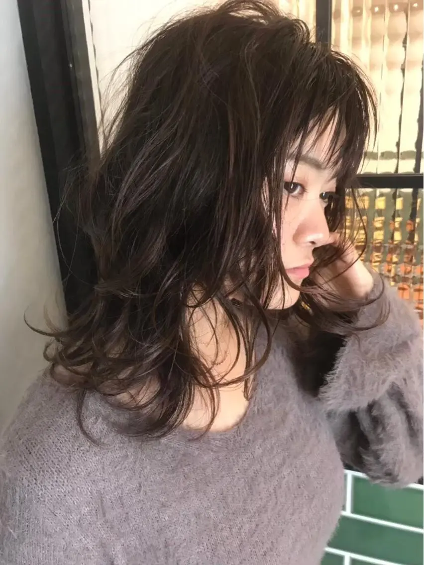 セミロング カラー パーマ BROCANTE立川 karasawa.nのヘアスタイル