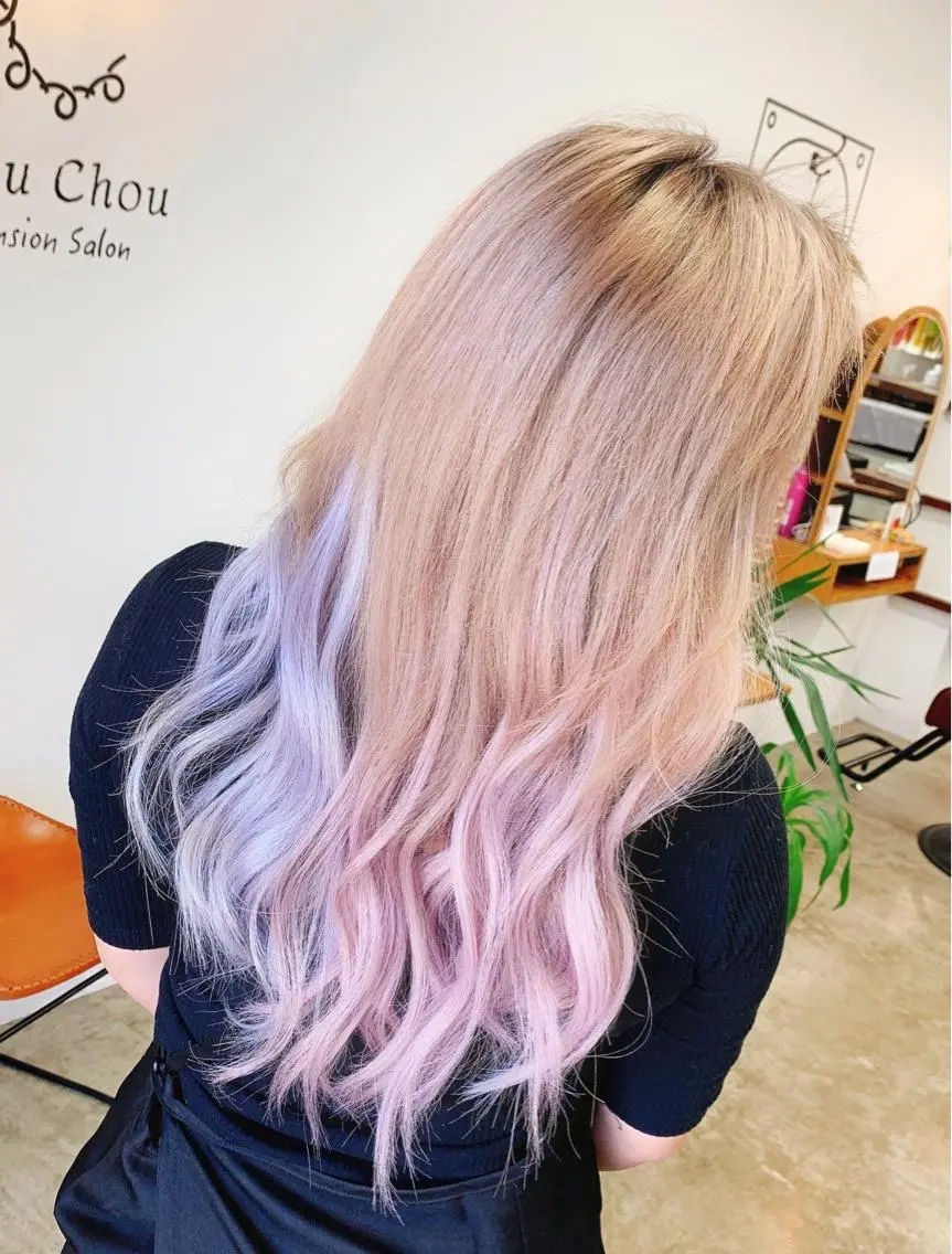 セミロング エクステ シール／編込エクステ ヘアーエクステ専門店のヘアスタイル