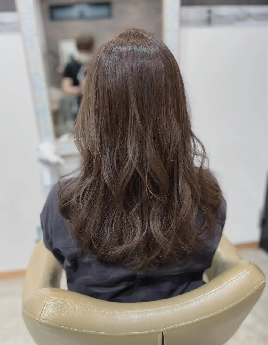 ロング カラー ベージュカラー ブリーチ ケアブリーチ 透明感カラー デザインカラー カット ヘアカラー トリートメント 五反田 美容院☆張 明星☆韓国ヘアのヘアスタイル