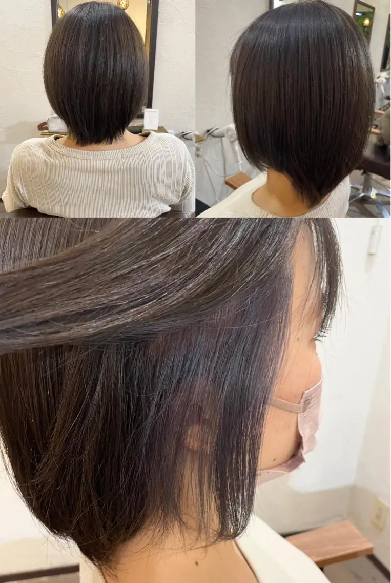 ショート カラー アッシュ ブルーカラー ブルーグレー ラベンダーカラー ラベンダーアッシュ ヘアカラー 箱守 さやかのヘアスタイル