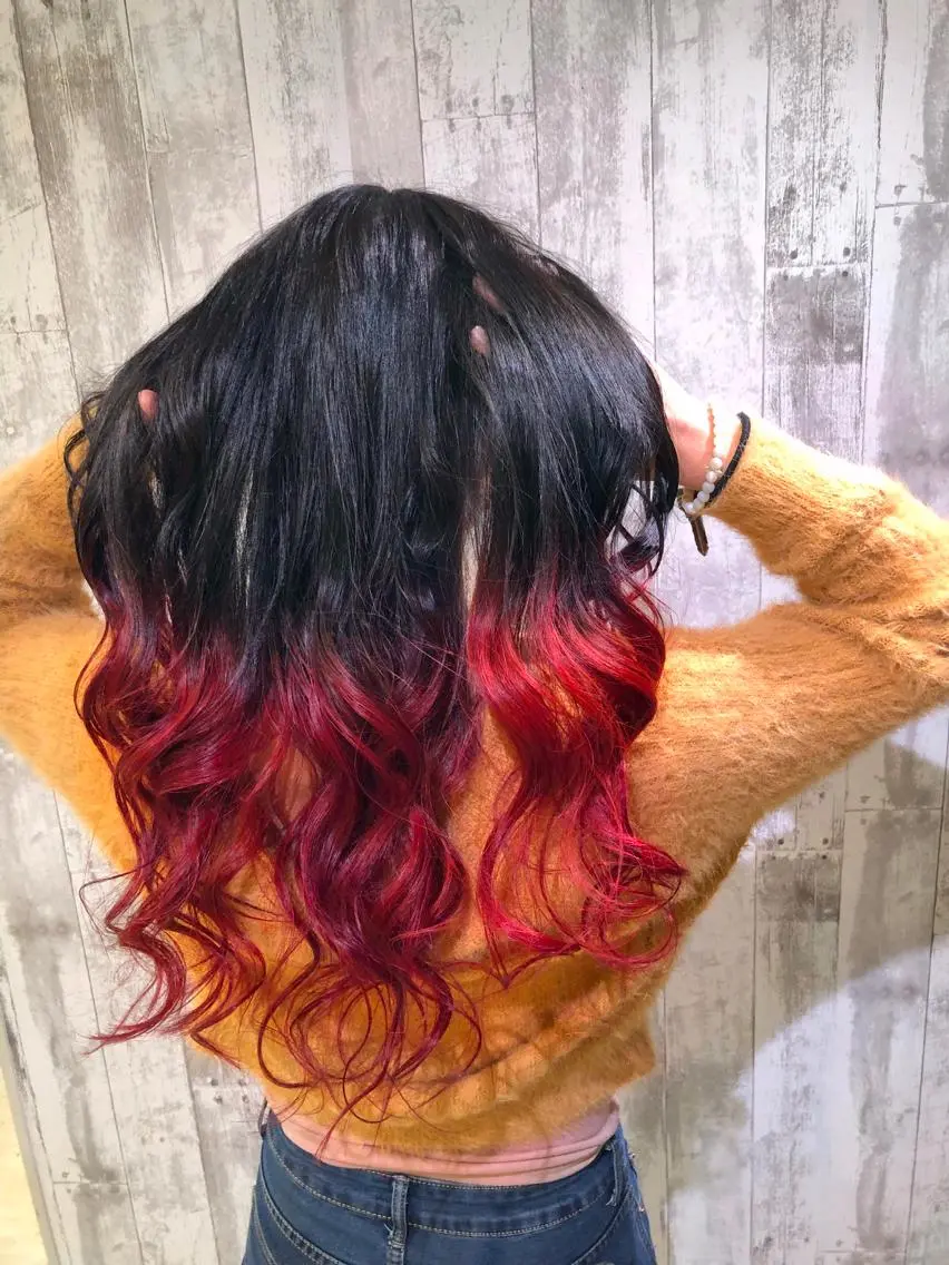 ロング カラー グラデーションカラー ピンクカラー Agu hair 清尾 浩昭のヘアスタイル