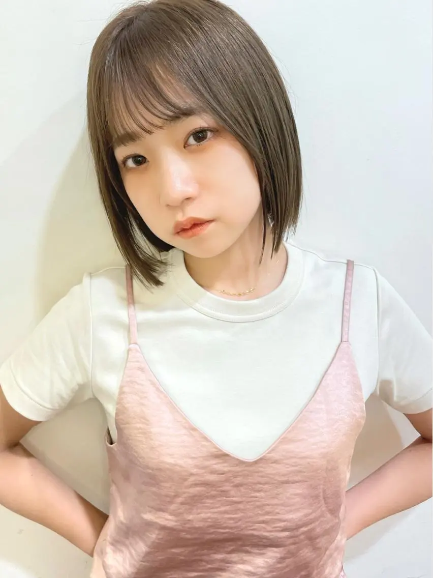 ショート パーマ 似合わせカット 小顔カット ストレートパーマ 結べるレイヤーボブ くびれLady表参道のヘアスタイル