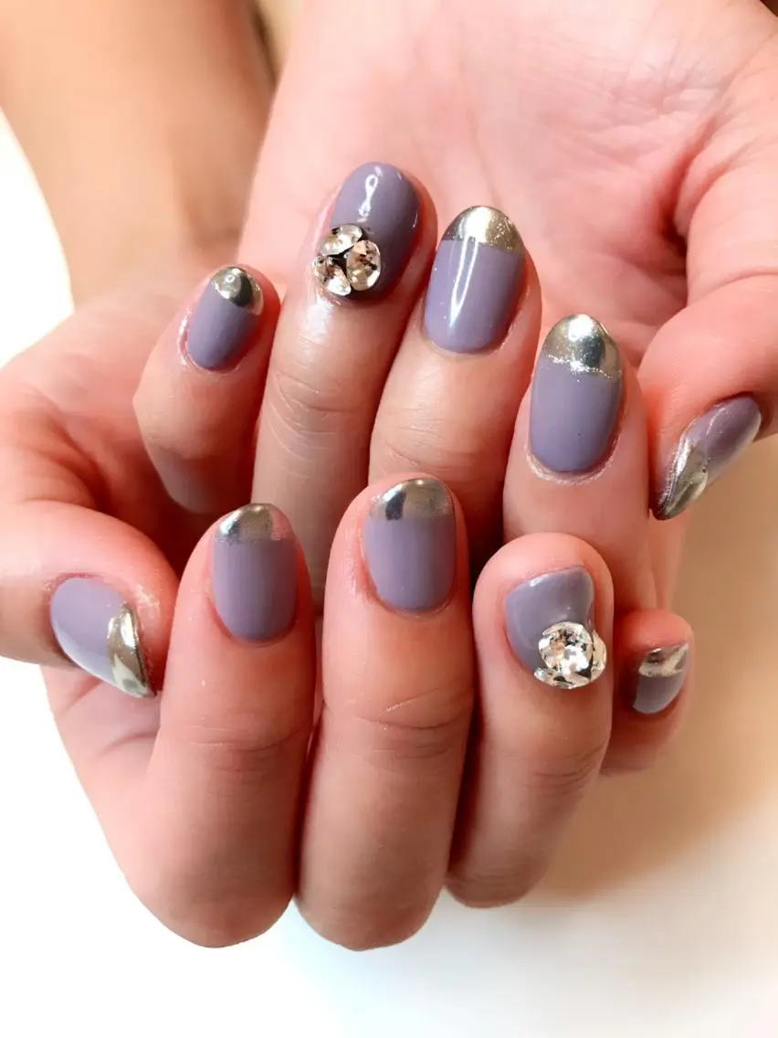 ネイル フレンチネイル ミラーネイル Sunny side nailのネイルデザイン
