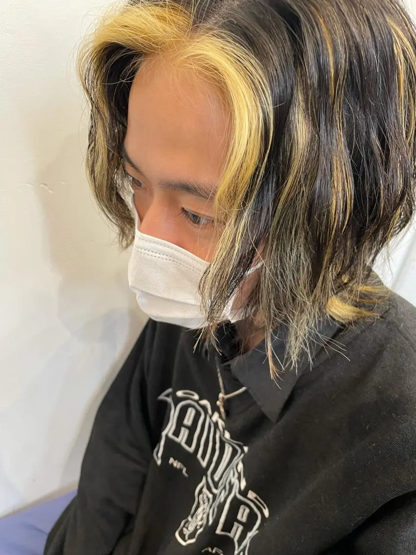 カラー メンズ メンズハイライト ミストバング デザインカラー フェイスフレーミング ハイライトカラー ヘアカラー トリートメント 🦄垢抜けボブ特化× 暖色カラー未来🦄のヘアスタイル