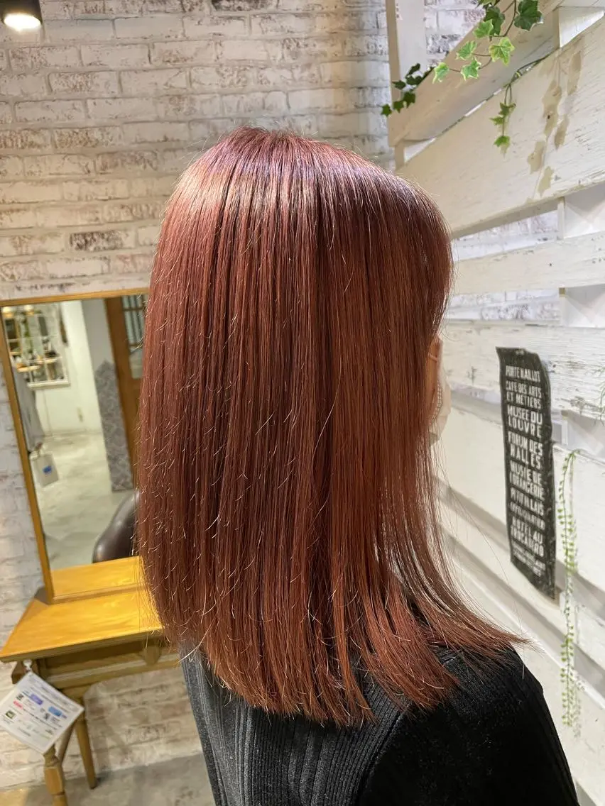 カラー ブリーチ ピンクカラー 大人艶髪 ミサワのヘアスタイル