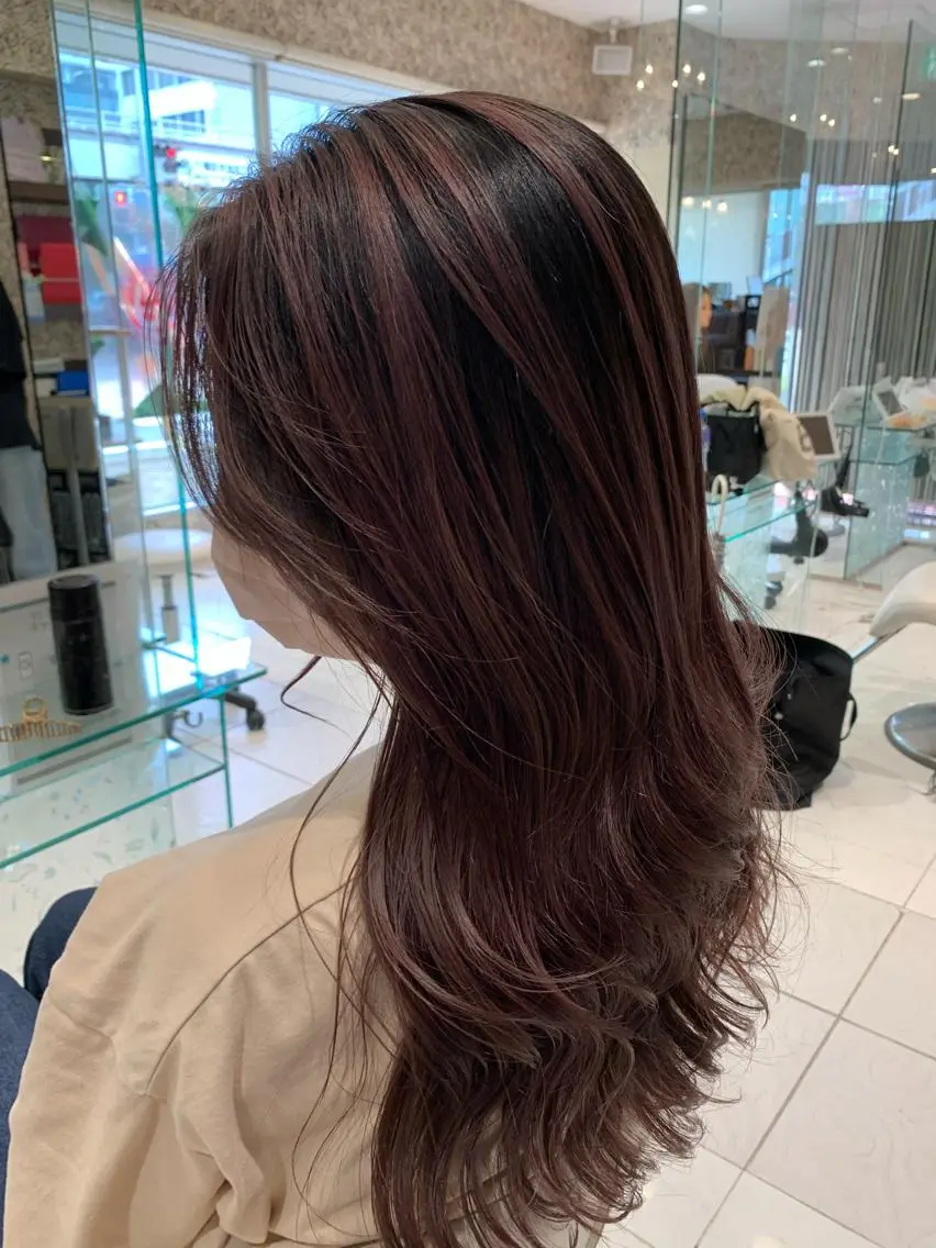 ロング カラー バレイヤージュ レイヤーカット 縮毛/髪質改善 上野颯太のヘアスタイル