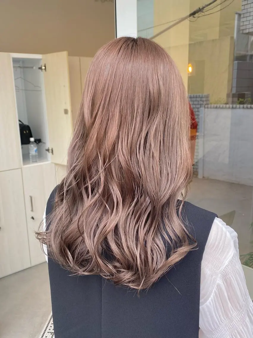 ロング カラー ブリーチ ブラウンカラー ハイトーン×似合わせ 🌱中川慎之介のヘアスタイル