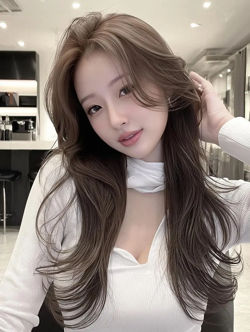 セミロング 顔周りカット 髪質改善 韓国風ヘア レイヤーカット ヘアカラー トリートメント 髪質改善/メンズ👑 ネイリスト水町幸基のヘアスタイル