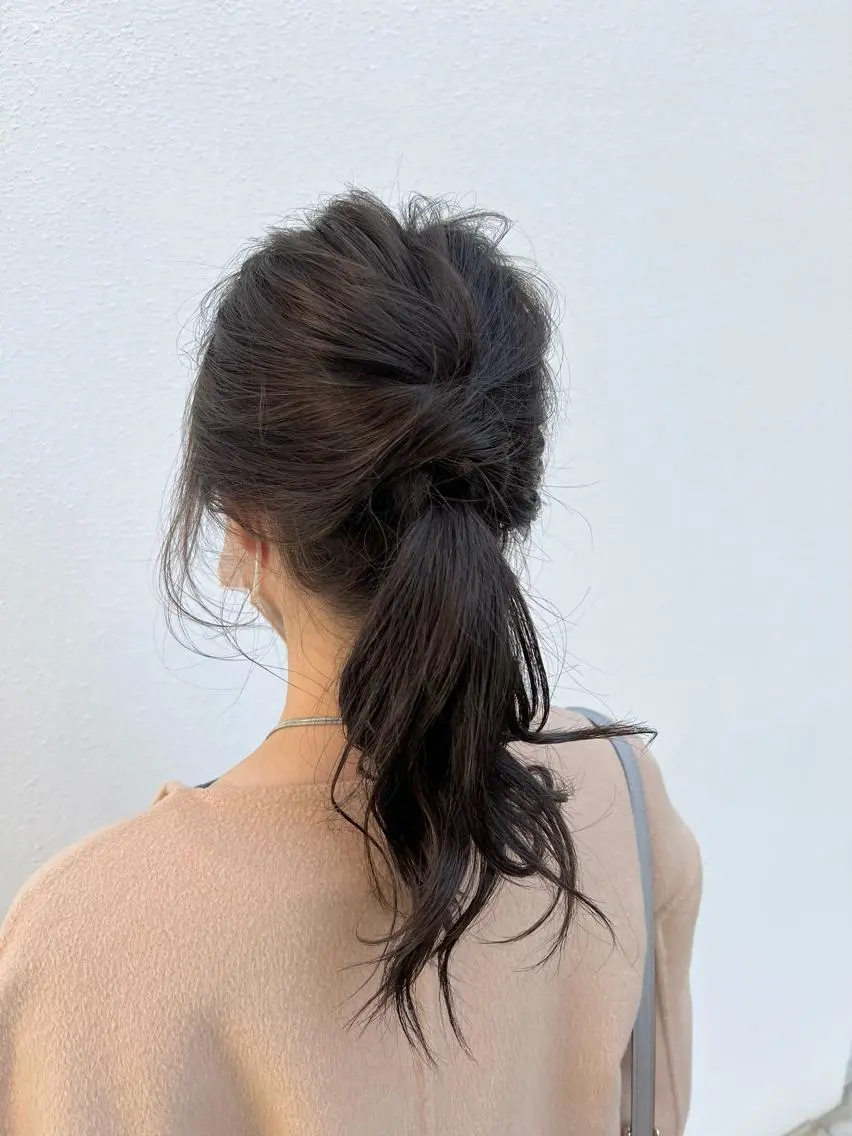 セミロング カラー ヘアアレンジ アッシュ ベージュカラー 「sumi」 AMIのヘアスタイル