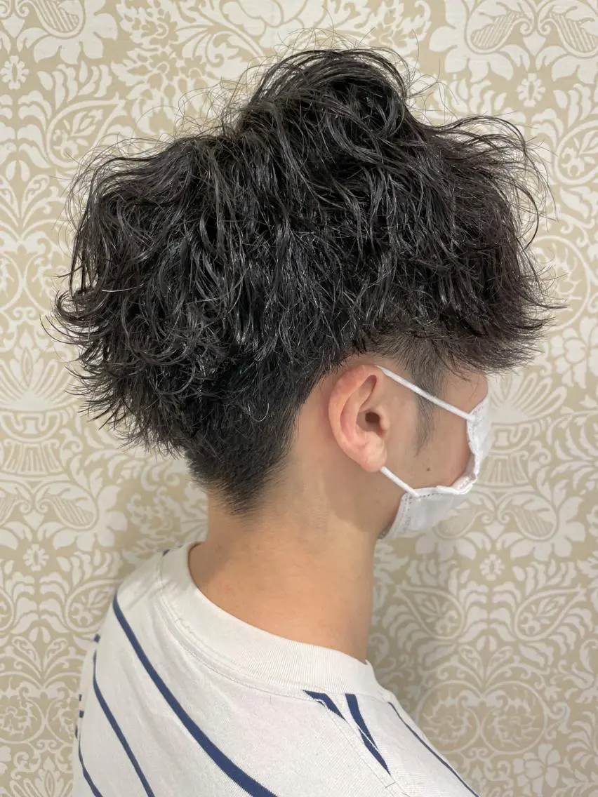 ショート パーマ メンズ カット パーマ トリートメント 髪質改善カラー💎 オオネヨシナリのヘアスタイル