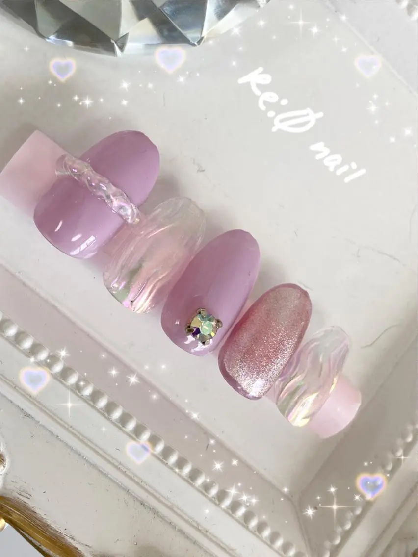 ネイル オーロラネイル マグネットネイル ぷっくりネイル 春ネイル Re:Ø nail 🩵TSUJIのネイルデザイン