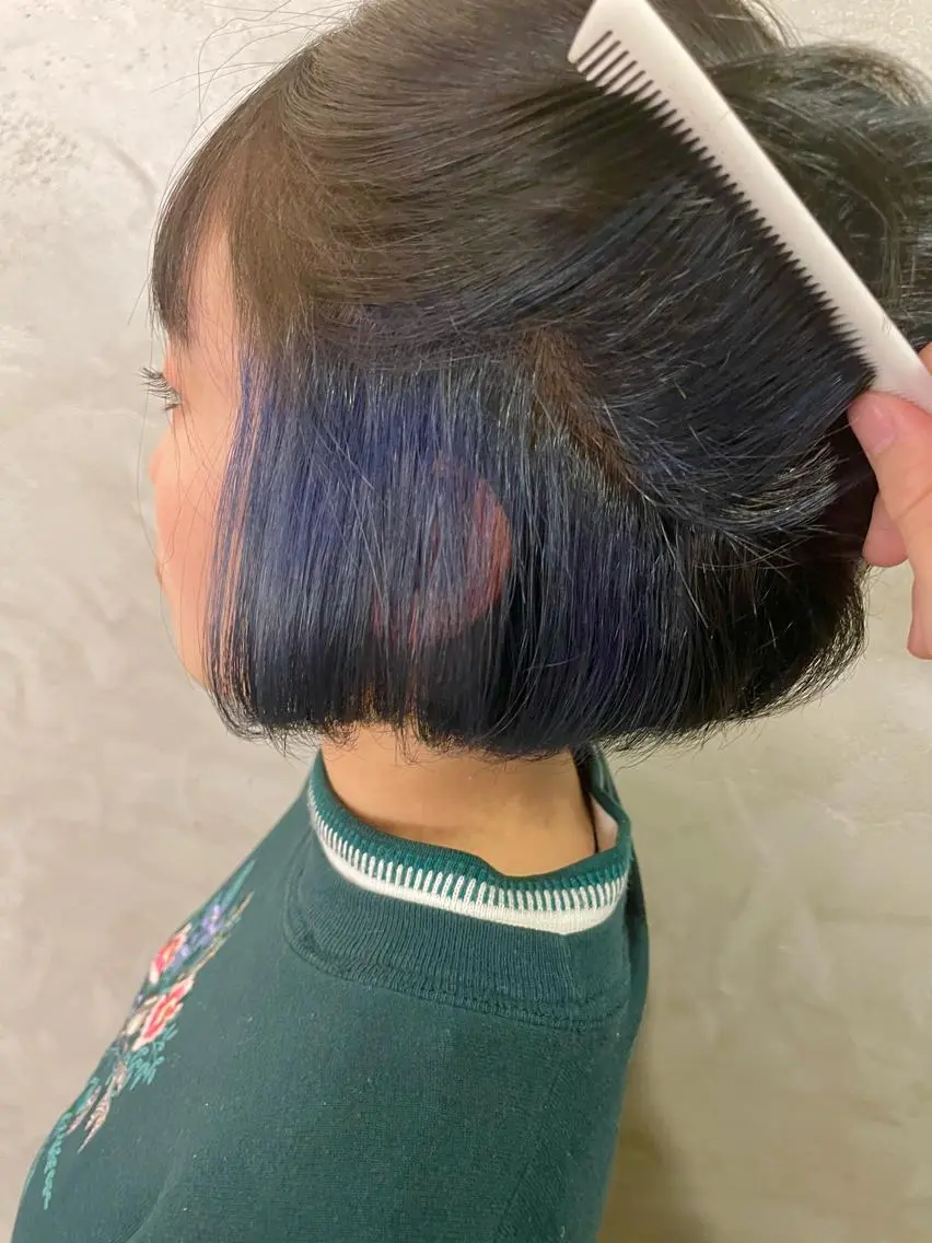 ショート カラー ネイビーカラー ヘアカラー 透明感カラー/ ブリーチ無し/RYOのヘアスタイル