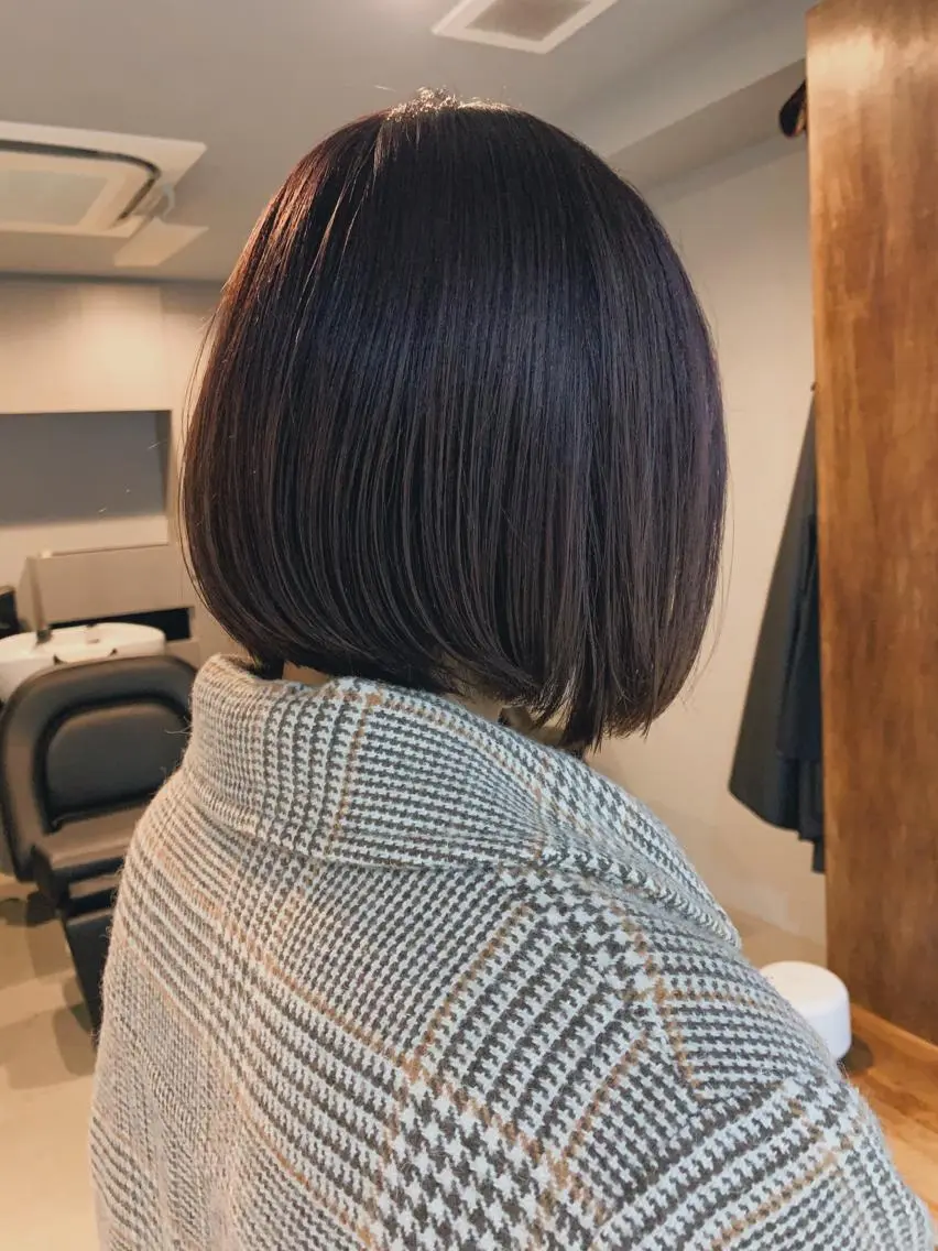 ミディアム カラー ヘアアレンジ ボブパーマコテ巻き風 パーマNo1深江秀平のヘアスタイル