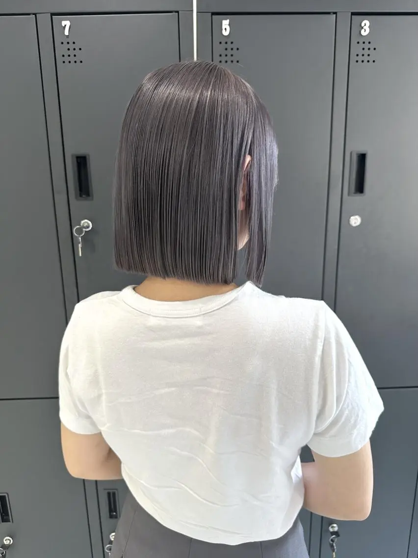 ミディアム ヘアカラー トリートメント ミルクティーベージュ 新潟万代/MANA♡のヘアスタイル