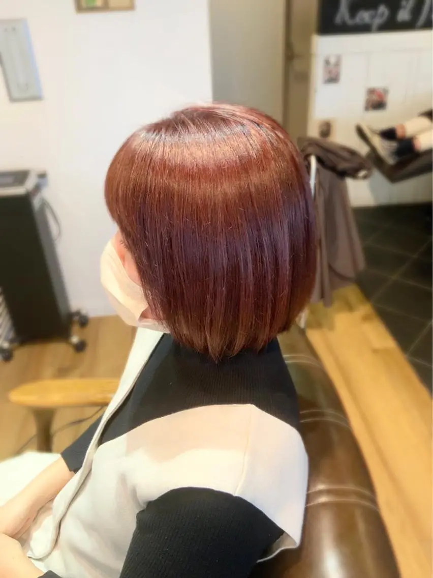 ショート カラー ピンクカラー ヘアカラー トリートメント 堀 望美のヘアスタイル